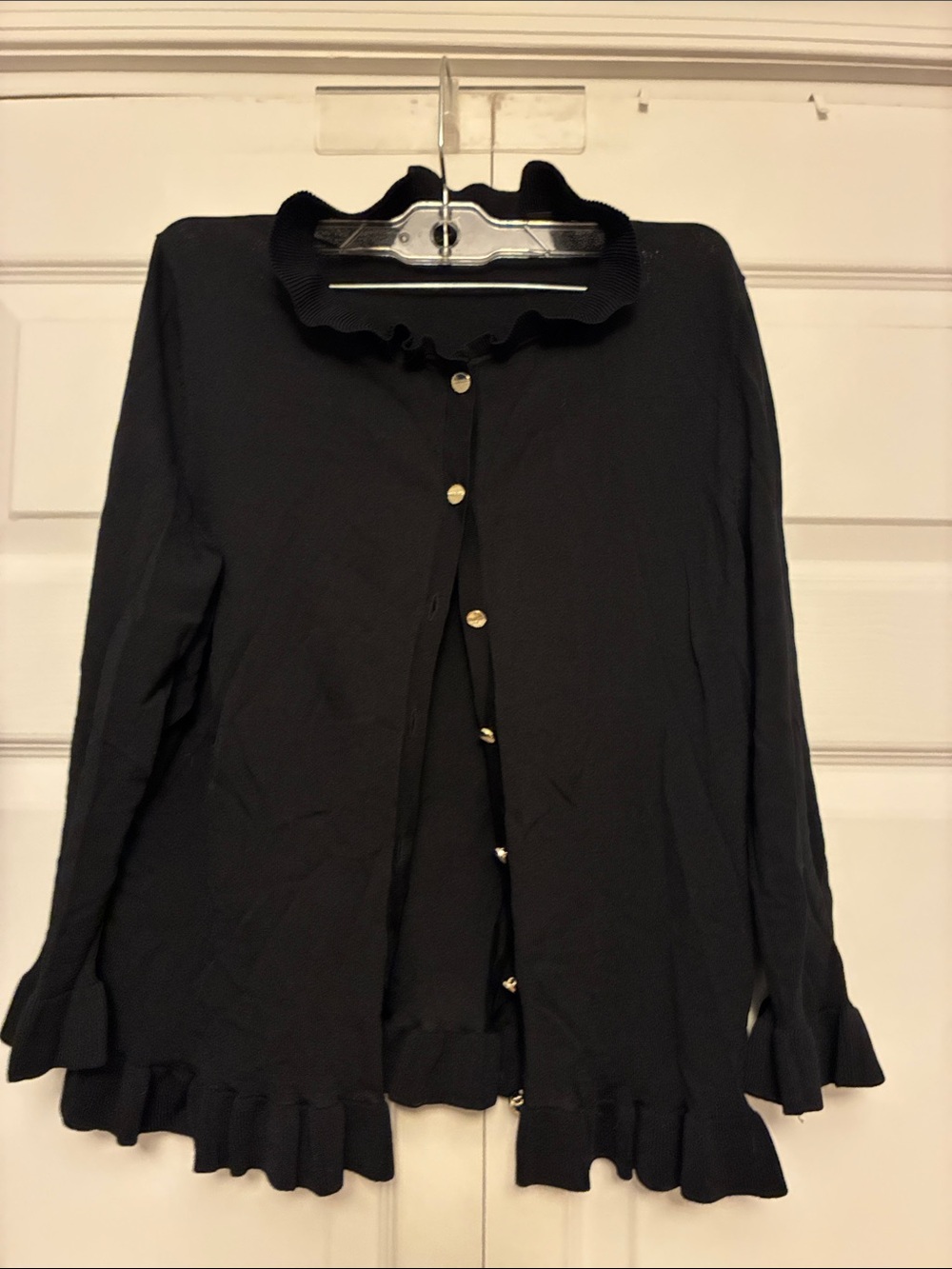 Ted Baker London Black ruffle Cardigan Sweater Size 2 US 6 S